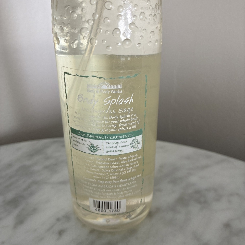 LEMONGRASS SAGE by Bath & Body Works 236 ml/ 8.0 oz Body Splash Spray. Vintage - Picture 3 of 3